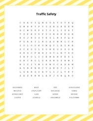 Traffic Safety Word Scramble Puzzle