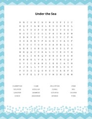 Under the Sea Word Search Puzzle