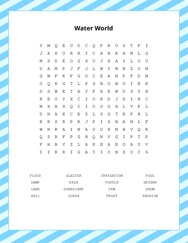 Water World Word Search Puzzle