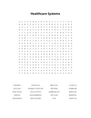Healthcare Systems Word Scramble Puzzle