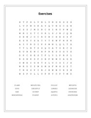 Exercises Word Search Puzzle