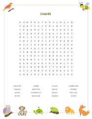 Lizards Word Search Puzzle