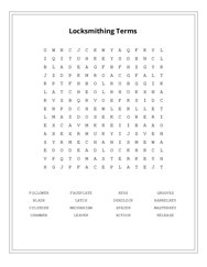 Locksmithing Terms Word Scramble Puzzle