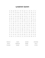Lymphatic System Word Scramble Puzzle