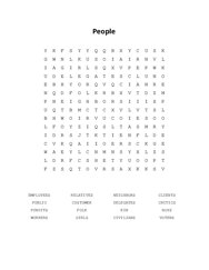 People Word Scramble Puzzle