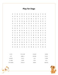 Play for Dogs Word Scramble Puzzle