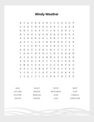 Windy Weather Word Search Puzzle