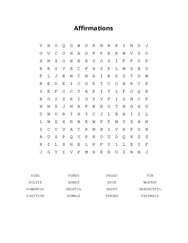 Affirmations Word Scramble Puzzle