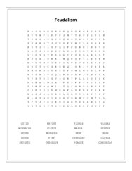 Feudalism Word Search Puzzle