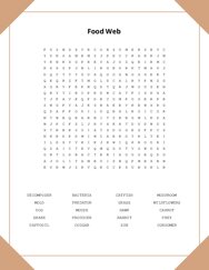 Food Web Word Scramble Puzzle