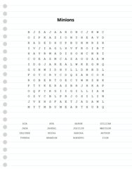 Minions Word Scramble Puzzle