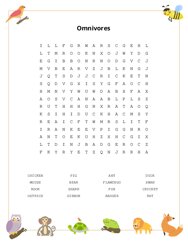 Omnivores Word Search Puzzle