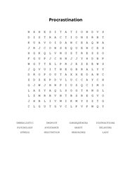 Procrastination Word Scramble Puzzle
