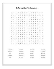 Information Technology Word Scramble Puzzle