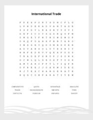International Trade Word Scramble Puzzle