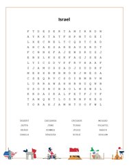 Israel Word Search Puzzle