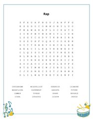 Rap Word Search Puzzle