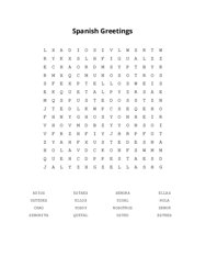 Spanish Greetings Word Search Puzzle