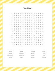 Tea Time Word Search Puzzle