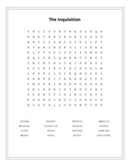 The Inquisition Word Search Puzzle