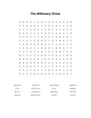 The Millenary China Word Search Puzzle