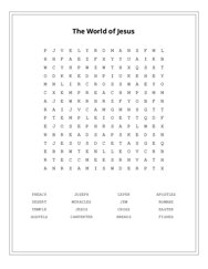 The World of Jesus Word Search Puzzle