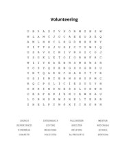 Volunteering Word Scramble Puzzle