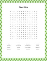 Advertising Word Scramble Puzzle