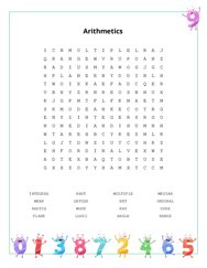 Arithmetics Word Search Puzzle