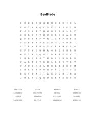 BeyBlade Word Scramble Puzzle
