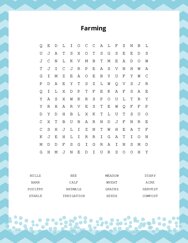 Farming Word Search Puzzle