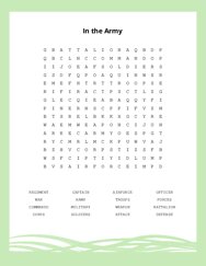 In the Army Word Search Puzzle