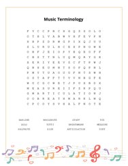 Music Terminology Word Search Puzzle