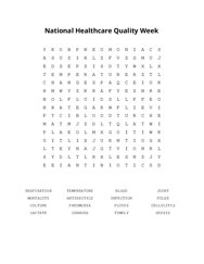 National Healthcare Quality Week Word Scramble Puzzle