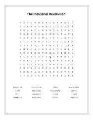 The Industrial Revolution Word Search Puzzle