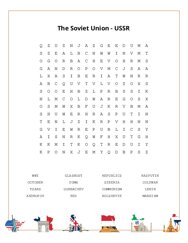 The Soviet Union - USSR Word Search Puzzle