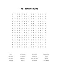 The Spanish Empire Word Search Puzzle