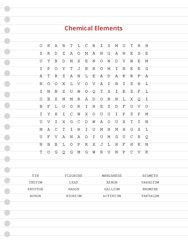 Chemical Elements Word Search Puzzle