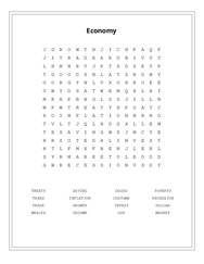 Economy Word Search Puzzle