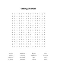 Getting Divorced Word Scramble Puzzle