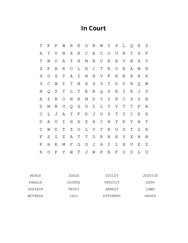 In Court Word Search Puzzle