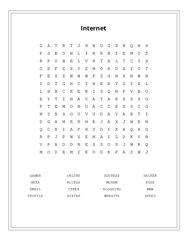 Internet Word Search Puzzle