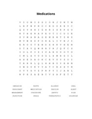Medications Word Search Puzzle