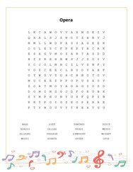 Opera Word Search Puzzle