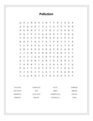 Pollution Word Search Puzzle