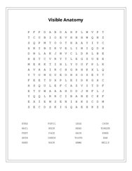 Visible Anatomy Word Search Puzzle