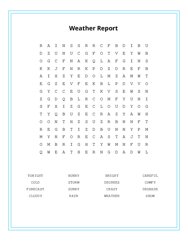 Weather Report Word Scramble Puzzle