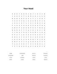 Your Head Word Search Puzzle