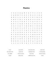 Plastics Word Scramble Puzzle