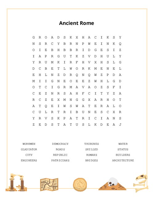 Ancient Rome Word Search Puzzle